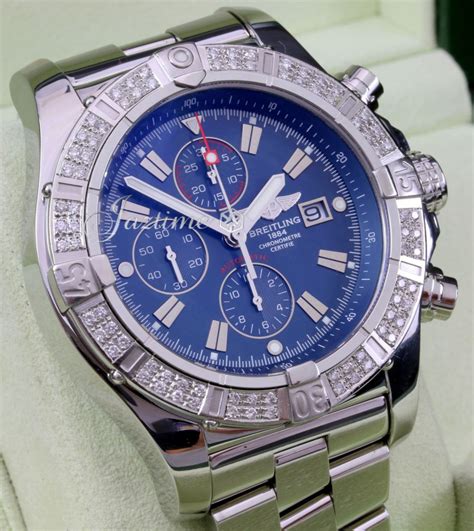 breitling a13370 2350107|Breitling Super Avenger 48mm A13370 Custom Diamond Finish .